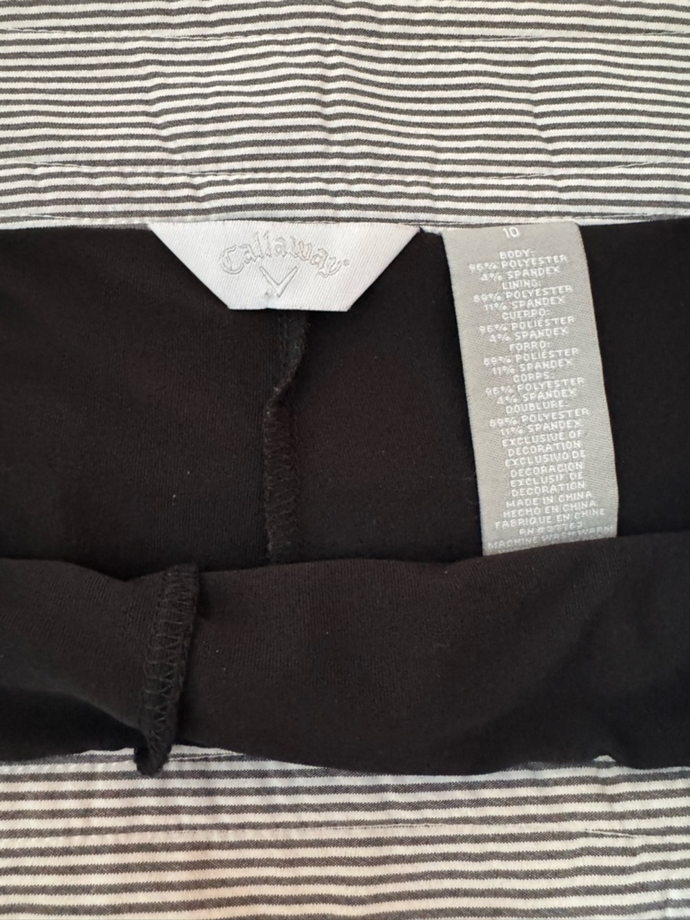 Vintage callaway Golf Striped Women’s Shorts Skort - White & Black - Picture 8 of 10